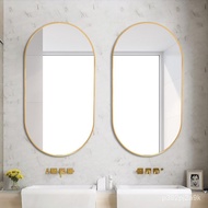 Bathroom Mirror Oval Bathroom Toilet Wall Hanging Wall-Mounted Cosmetic Mirror Toilet Bathroom Table Mirror Wall-Mounted