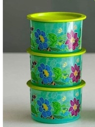 Tupperware Batik One Touch Set/ Tupperware Murah/ Tupperware One Touch/ Bekas Kuih Raya/ Balang Kuih