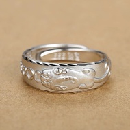 Hong Kong Zhengsheng Sterling Silver 999 Pure Pixiu Coin Ring Men's 999 Silver Ring