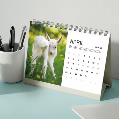 1pc 2026-2027 Calendar，Lamb Desktop Planner Organizer,24-Month Monthly Planner, Perfect Gift for Bir