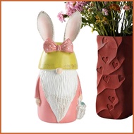 Garden Gnome Easter Bunny Resin Cute Table Centerpiece with Bow and Ears Outdoor Gnomes for Outside 