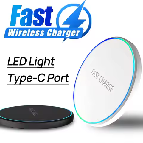 LED Light Mini Wireless Charger Pad For iPhone 17 16 15 14 13 12 Samsung S25 S24 S23 Xiaomi AirPos 4