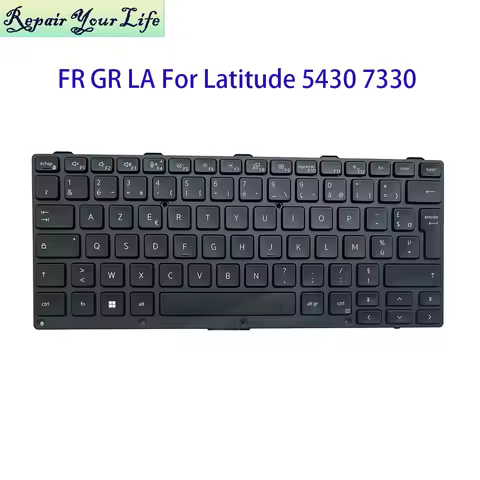 Latin German French AZERTY RGB Colorful Backlight Keyboard For Dell Latitude 5430 P148G 7330 P149G R