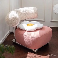 Designer Chair Stainless Steel Bedroom Sleigh Art Lamb Wool Internet Celebrity Home Living Room Ligh