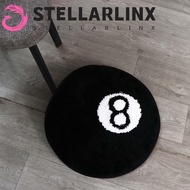 STELLARLINX 8 Ball Rug, Soft Anti-slip 8 Ball Carpet, Creative Black Skin Friendly Round 8 Ball Mat 