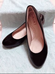 Diana 專櫃女鞋 黑色高跟鞋 厚跟 23.5