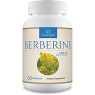 Sunergetic Berberine Supplement, Berberine HCl, 1,200 mg per Serving, 60 Capsules