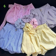 Super hot 3-striped shorts Piece - with bow tie + large BC hair tie