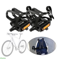 dusur Bike Pedals with Clip Straps Bicycles Toe Clip Cage Exercise Spin Bike Pedals