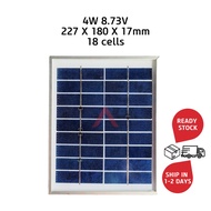 Solar Panel: 4W 8.73V, Dimension (mm): 227 x 180 x 17