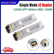1Pair SFP LC Sigle Mode Duplex 1.25G 1550nm SFP Module Single Mode 3KM/20KM