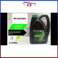 Combo SET EXN Carios 0W-20 3LITRES Semi Synthetic Engine Oil AXIA BEZZA MYVI WIRA 0W20 Minyak Hitam 