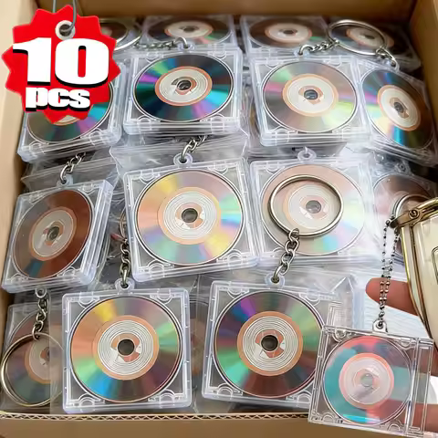 10pcs NFC Functional CD Disc Key Chain Mini CD Case Keychain Peripheral Commemorative Album Key Hold