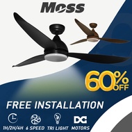 Moss DC Motor Ceiling Fan 6 Speed Selection with 3 Tone LED Light Kit and Remote Control Local Lifetime Warranty
