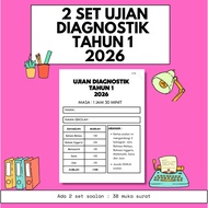 [SIAP PRINT ] 2 Set Ujian Diagnostik Tahun 1 2026 | Ujian Saringan Awal Tahun 1 Kemasukan Darjah 1 B