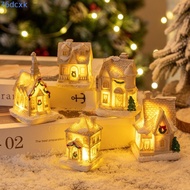 76DCXMY Christmas House Ornament, LED Light Battery Powered Snow House Figurine, Gifts Cartoon Mini 