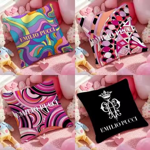 Fashion E-Emilio-O P-Pucci Cushion Cover Anti-dustmite Pillowcase Invisible zipper silky short plush