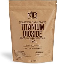 MB Herbals Titanium Dioxide Powder 8 oz (227G / 0.5 LB) | Cosmetic Grade Ingredient - Gives White Co