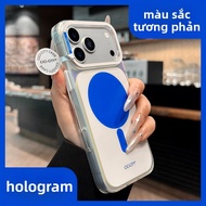 DAIMANG | Ốp Lưng iPhone Chạm Da Cam Degrade Holographic Từ Tính