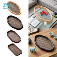 [nvnrbso] Begonia Flower Glass Tray, Candy Wooden Storage Tray, Snack Dinner Tray for Entertaining H