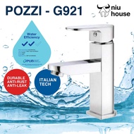 Pozzi Brand cold and hot water G921 basin mixer tap.