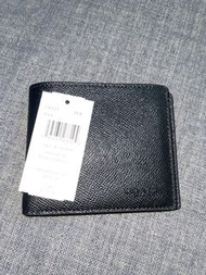 COACH 蔻馳 2合1皮夾 黑皮夾 錢包 黑色 男用皮夾/女用皮夾 coach短夾 coach wallet