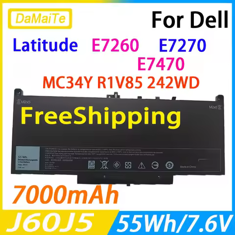 J60J5 Battery for Dell Latitude 7470 7270 Laptop Battery 1W2Y2 0MC34Y MC34Y R1V85 242WD GG4FM WYWJ2 