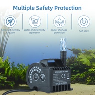 Submersible 12V Water Pump 8 Levels Adjustable 0-450L/H Small Fountain Pump With 0-13ft Lift, 6.5ft 
