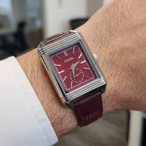 CILOA Men's Retro Square Quartz Wristwatch, Business Casual Versatile Watch