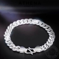 ATHENA JEWELRY Rantai 純銀手鐲手鏈 Lelaki Bracelet Korean Gelang Silver Bangle Whip Fashion Accessories 925 Perak Man Tangan Original For Sterling Men B376