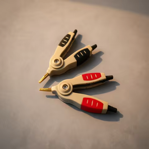 1 Pair Lcr Test Tool Kelvin Crocodile Duckbill Clip Orichalum Plating Superiot Quality