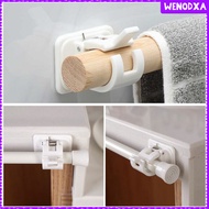 2x Curtain Rod Brackets No Drill Adjustable Curtain Rod Pole End Supports Sockets Flange For Kitchen
