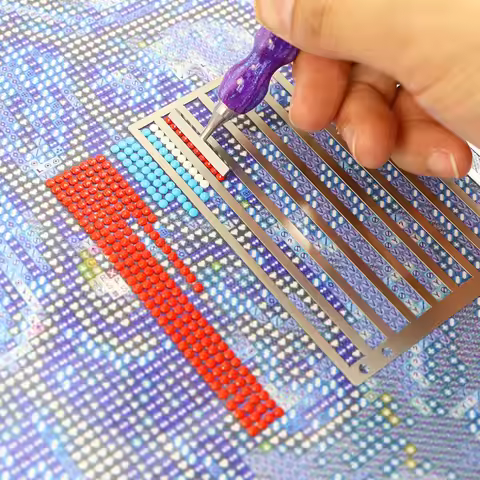 Diamond Art Ruler Diamond Painting Ruler Tool DIY Diamond Dot Drill Alignment Tools Non-Slip Texture