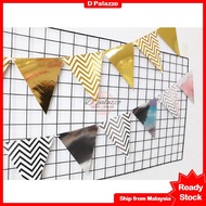 Bronzing Gold Silver Triangle Bunting Banner Flag Cake Stand Party Decoration