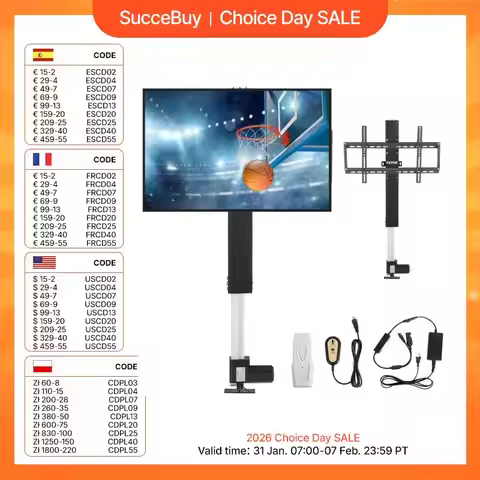 VEVOR Remote TV Lift Motorized Cabinet TV Mount Bracket Electirc Actuator Lifting Column DC Motor He