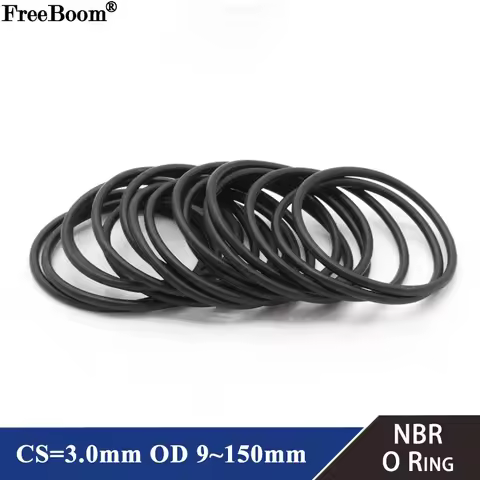 10pcs NBR O Ring Gasket Thickness CS 3mm OD 9~150mm Nitrile Rubber Round O Type Corrosion Oil Resist