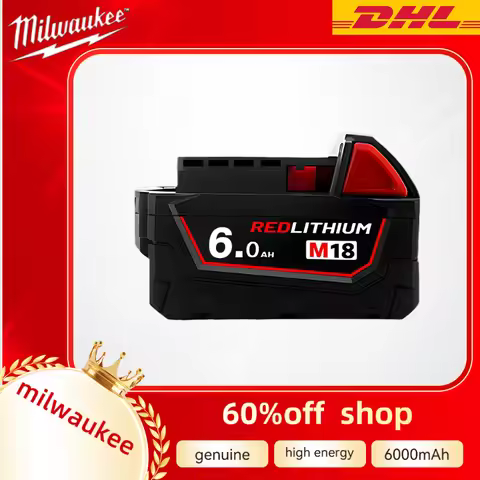Original Milwaukee M18 Battery milwaukee 18V 5Ah 6Ah Rechargeable Battery for Milwaukee Tool M18B6 4