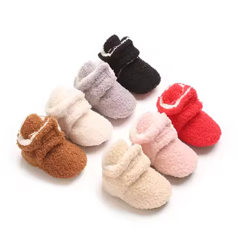 Baby Boys Girls Cozy Boots Newborn Infant Anti-slip Winter Warm Soft Bottom Baby First Walking Shoes