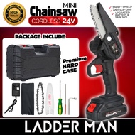 LDM-200 24V 4 Inch Cordless Mini Chainsaw Mesin Potong Kayu Pokok Gergaji Pokok Elektrik Tree Wood Cutter Gergaji Pokok