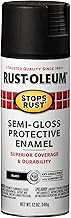 Rust-Oleum 7798830 Stops Rust Spray Paint, 12 oz, Semi-Gloss Black
