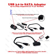 TINYTECH USB 3.0 TO 2.5 INCH SATA HDD/ SSD & 3.5 INCH SATA HDD HARDDISK ADAPTER CONVERTER READER
