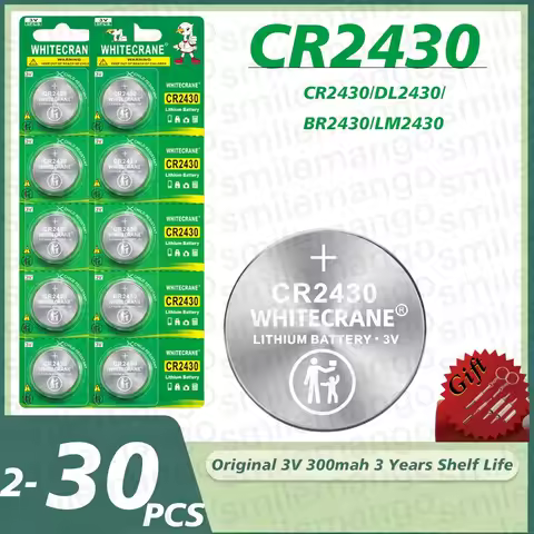 2-30PCS CR2430 3V Lithium Coin Battery DL2430 BR2430 Replacement Cell for Car Key Watch Remote Contr
