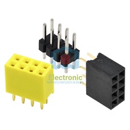 Color Socket Female 2 * 4P Double Socket Yellow 2.54MM Double Strip Socket Socket Socket (10 Pcs)