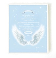 基督主禱文-新生兒禮物-臥室裝飾畫-聖經經文-基督教禮物-掛畫