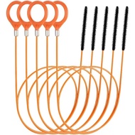 50 Inch Drain Snake Hair Drain Clog Remover Tool, 5 Packs Anti-Break Steel Sink Snake Drain Tool, Sh