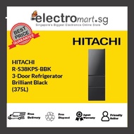 HITACHI R-S38KPS-BBK 3-Door Refrigerator Brilliant Black (375L)