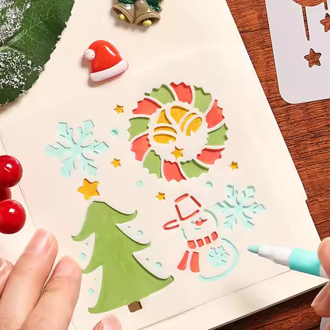Christmas Pupil Scrapbook Drawing Templates Art Templates Art Graffiti Stencils for Adults Kids Furn