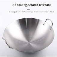 Double Handle Stainless Steel Thickening Frying Pan Saute Pan wok