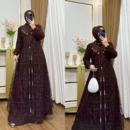 Luxury Gamis Latest Aqila Maxy BC Ceruty Babydoll Fabric Material Full Lining Mix Brocade Sequin App