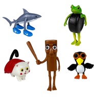 5pcs Shanhai Classic Hand-Made Doll Ornaments All-through Wooden Stick Man Wearing Shoes Shark Crow 